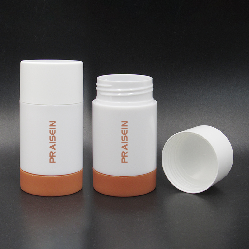 Empty plastic bottle cosmetics deodorant container 40g 50g 75g round body deodorant stick bottle