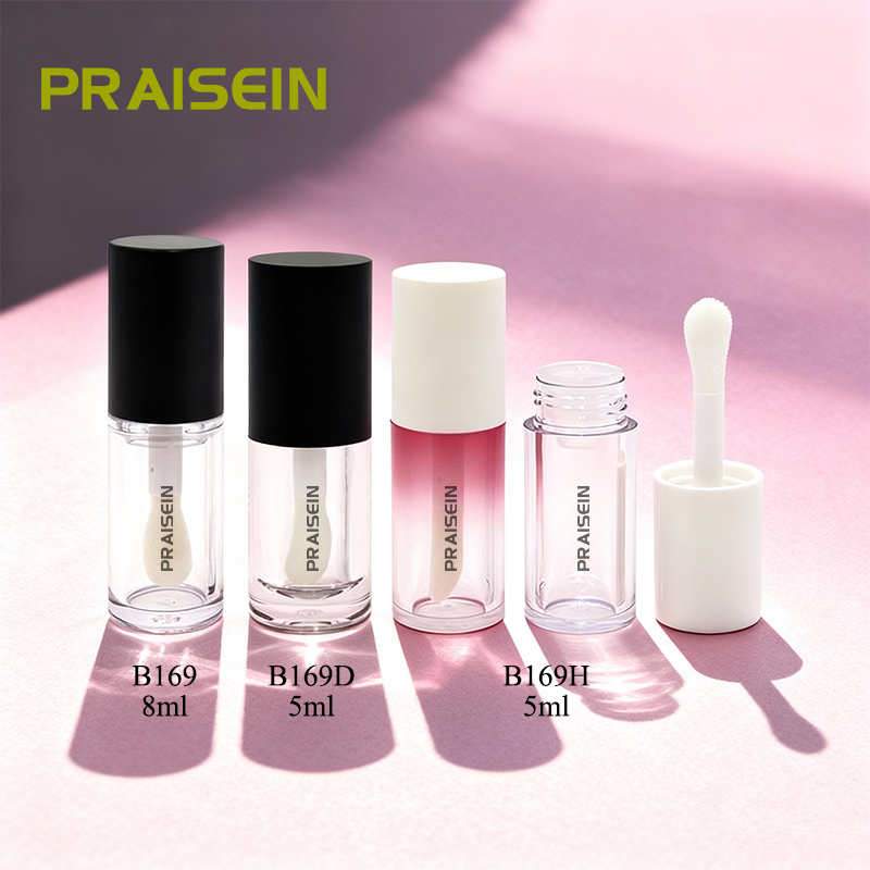 5ml 8ml Round Transparent Lip Gloss Tube with Applicator Custom Liquid Blush Container Wholesale