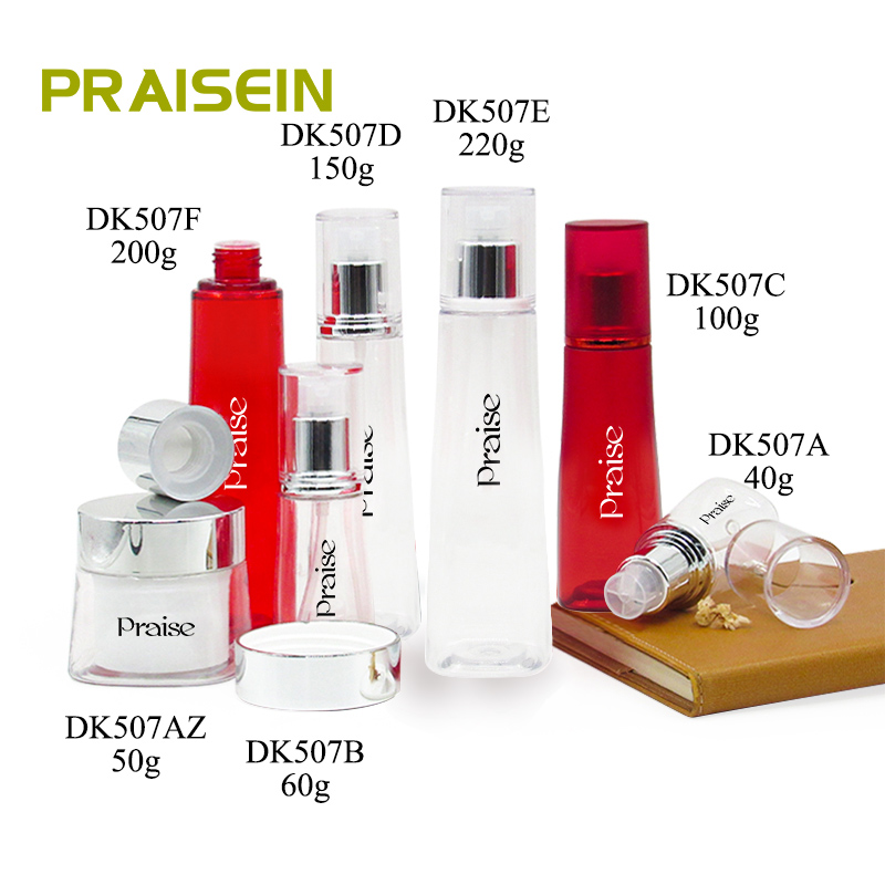 Customized PET plastic transparent lotion bottle skin care packaging container 50g empty cream jars