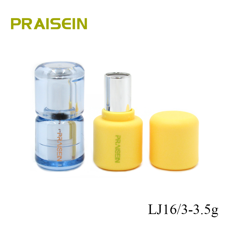 Custom logo circular transparent lipstick tubes 3g-3.5g thick wall lipstick packaging tube