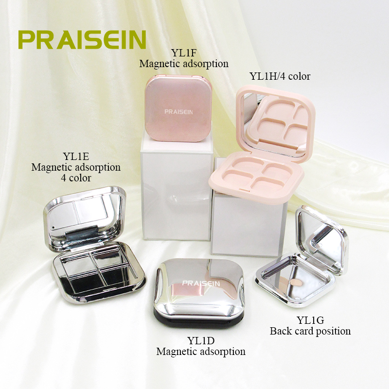 Fashion new item square makeup Eyeshadow powder compact empty case container plastic packaging with mirror & magnetic