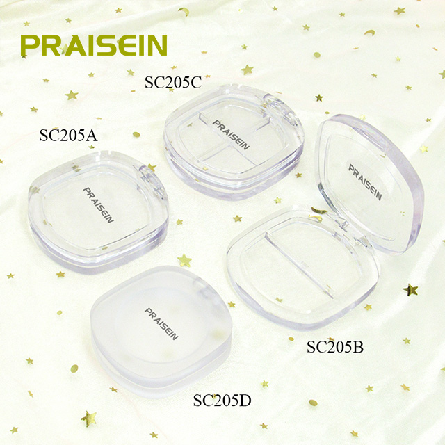 Supplier direct selling clamshell clear compact powder case cosmetic packaging plastic 2 color/4 color empty eye shadow palette