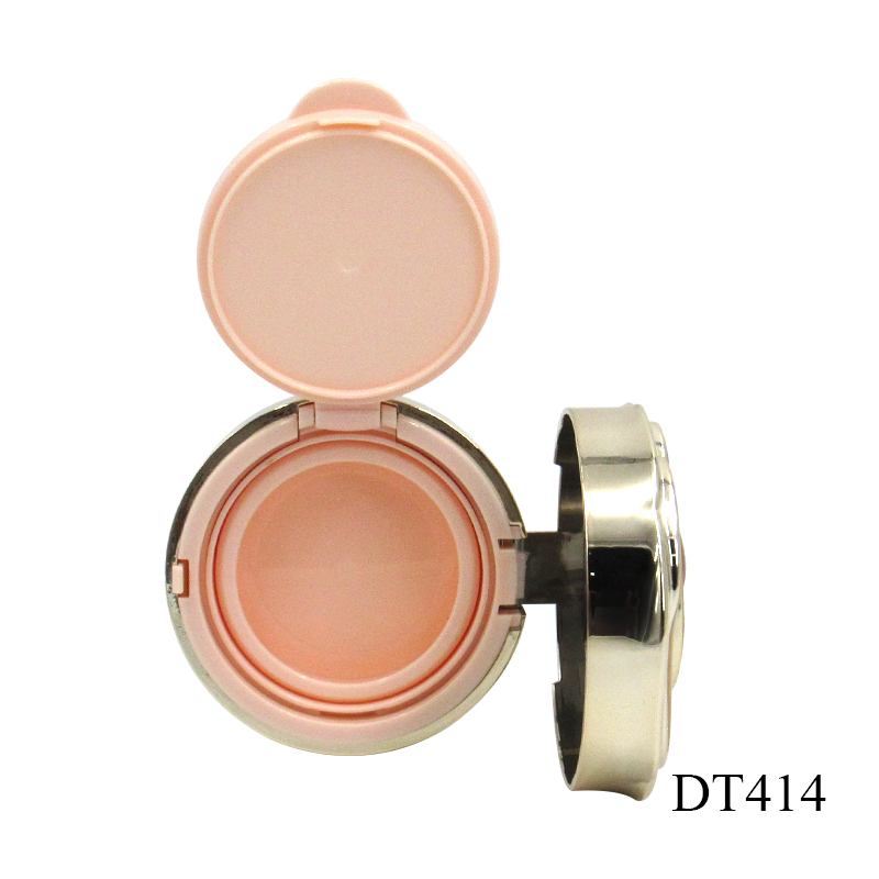 Rose design round plastic air cushion BB cream container cosmetic packaging empty liquid foundation case with mirror