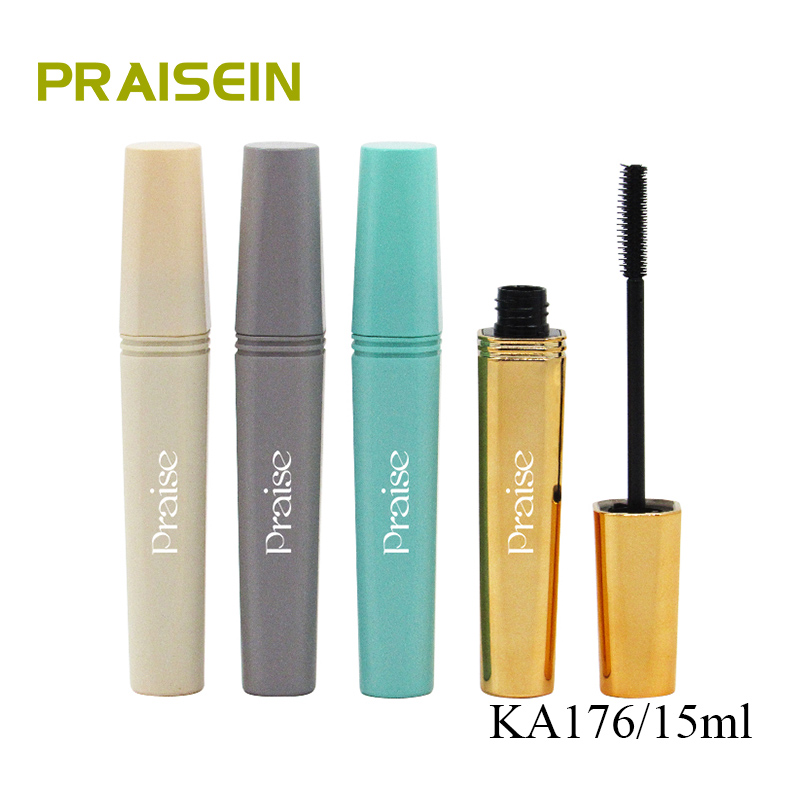 Plastic cosmetic mascara container with silicone wand 15ml empty mascara tube packaging custom color