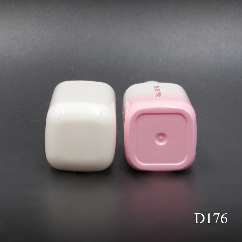 Private Customized Unidirectional Rotating Lipstick Tube square Gradient pink Lipstick Container Cosmetic Plastic Packaging