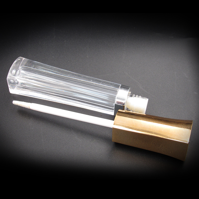 Empty transparent plastic lip gloss tube with wand custom cosmetic container packaging