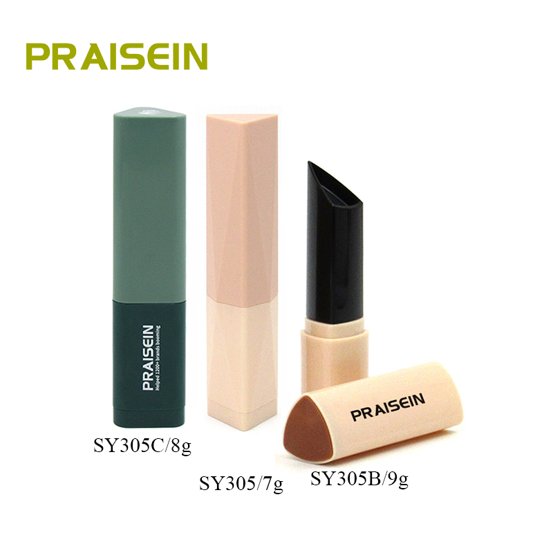 High quality empty foundation stick makeup container private label plastic triangle concealer/blush stick tube