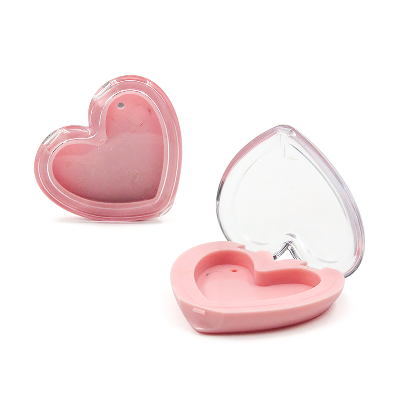 Manufacturer custom empty eye shadow blush container heart-shaped cosmetic eye shadow case packaging