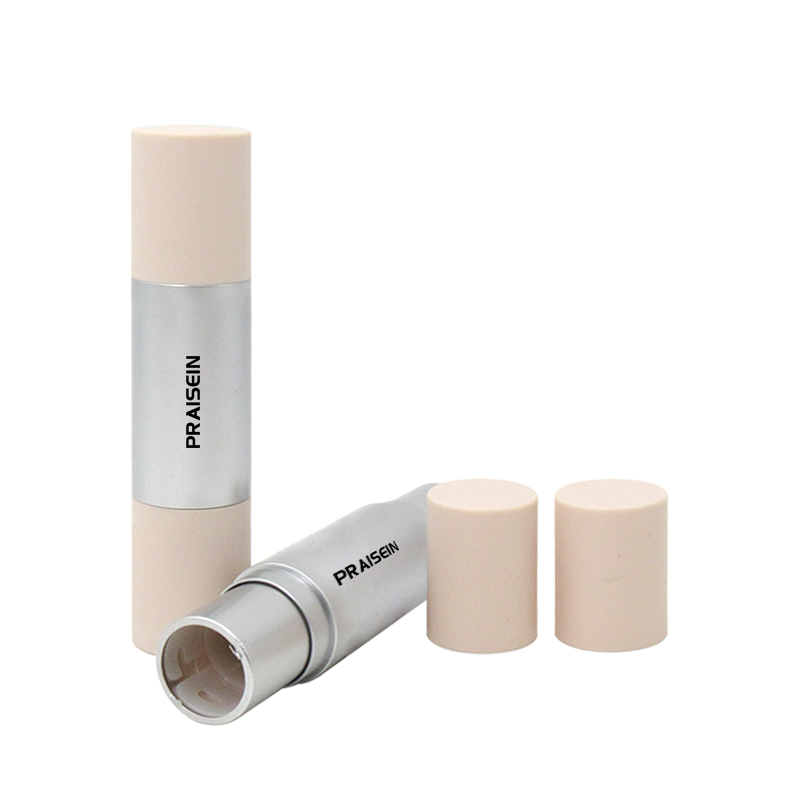 Factory wholesale smooth black plastic two-head foundation cream tube round cosmetic concealer stick container