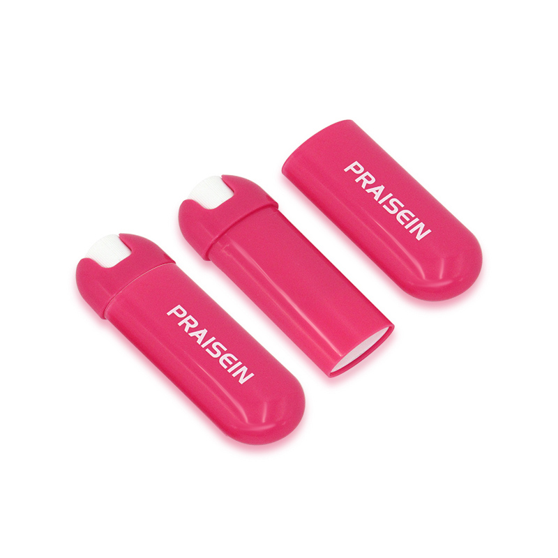 Private label cosmetic lipstick tube with keychain hole 5g empty plastic lip balm container