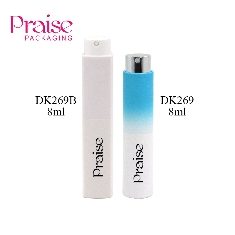 8ml oral spray freshener container empty round portable cosmetic perfume bottle, mini spray bottle packaged custom