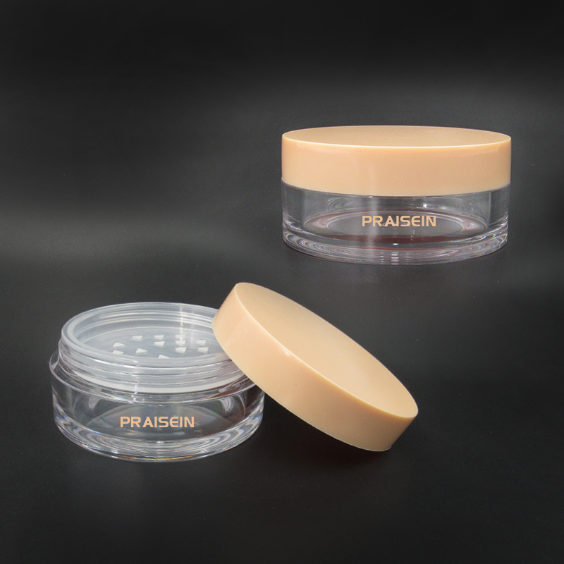 10g round empty loose powder container plastic transparent makeup setting powder case supplier