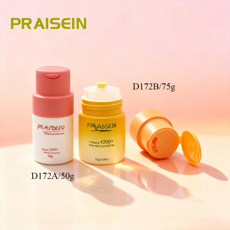 Wholesale 50g 75g Round Plastic Empty Bottles Skin Care Enzyme Facial Cleansing Powder Bottles