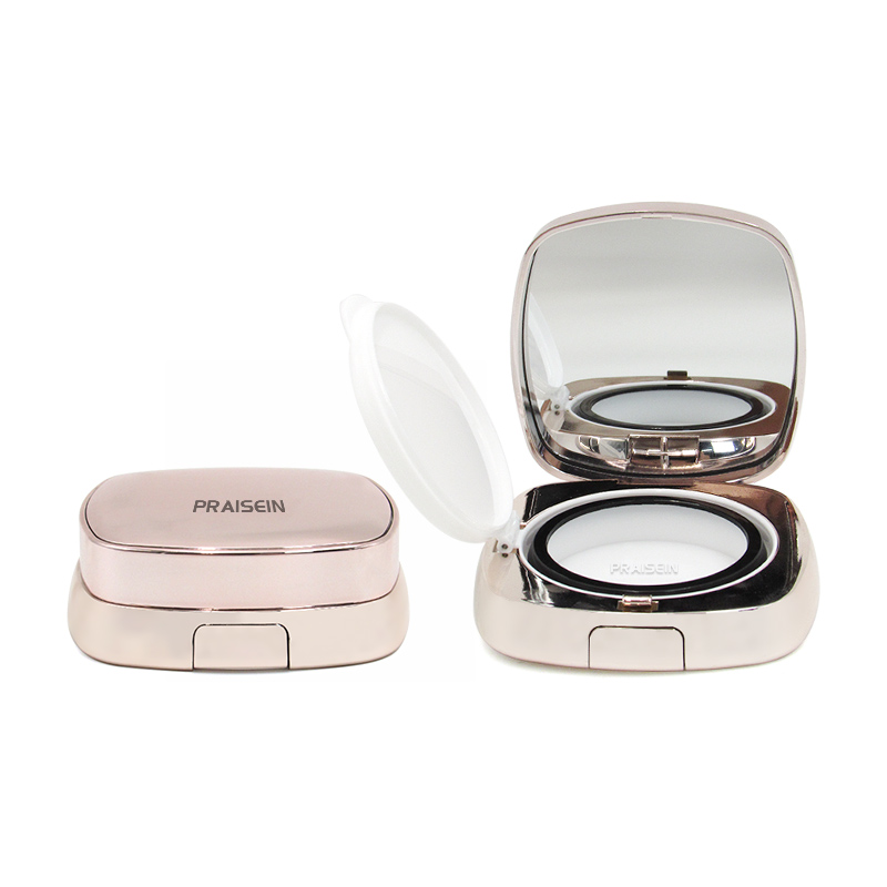 Factory price wholesale square air cushion box with mirror gold cosmetic plastic air cushion foundation case