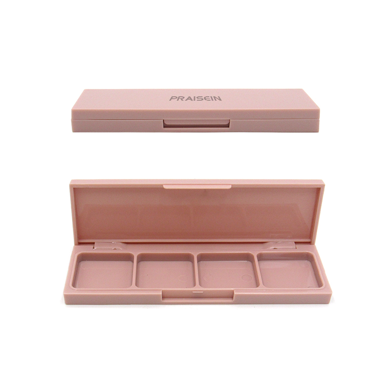 Free sample square empty eyeshadow palette 4 color plastic eyeshadow case cosmetic packaging box