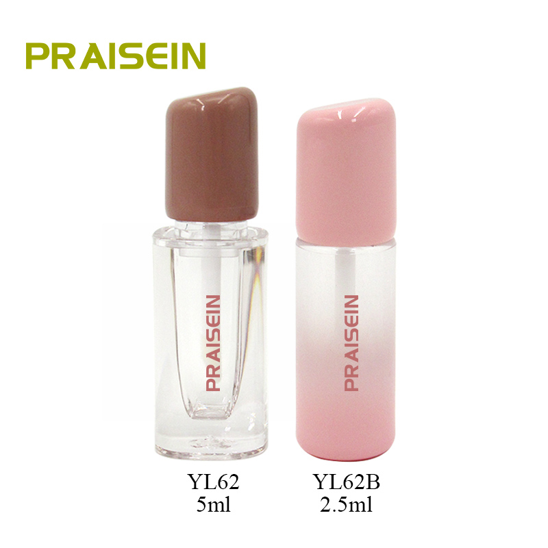 Custom logo cosmetics lip Gloss container packaging 2.5ml 5ml empty plastic square liquid lipstick tube with wand