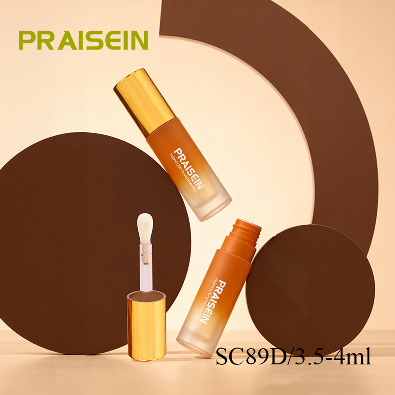 Wholesale Round Thickening Lip Gloss Tube with Large Size Brush Plastic Empty Transparent Lip Gloss Packaging Tube