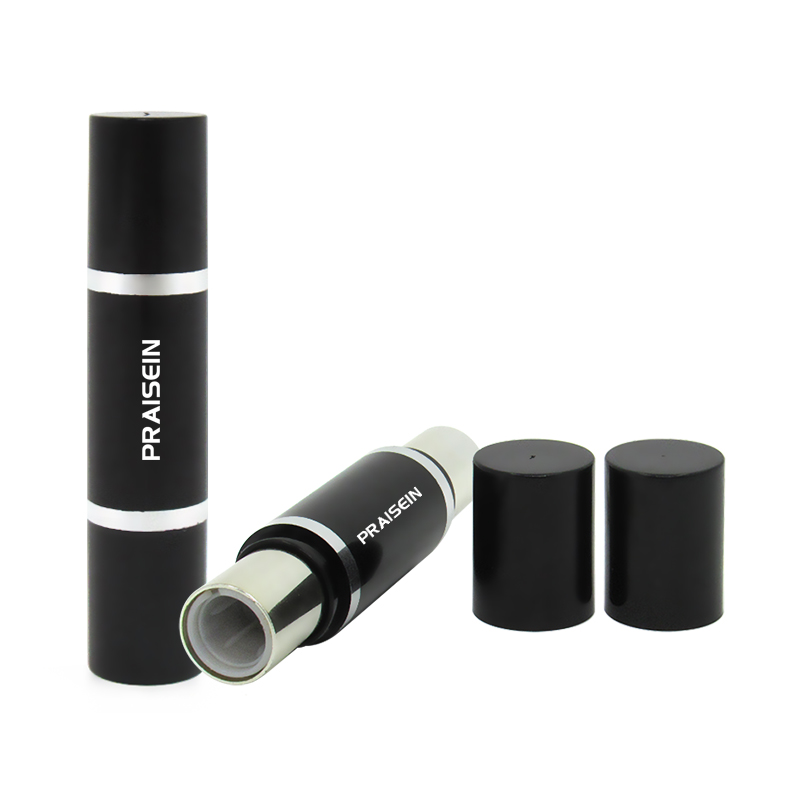 Factory wholesale smooth black plastic two-head foundation cream tube round cosmetic concealer stick container