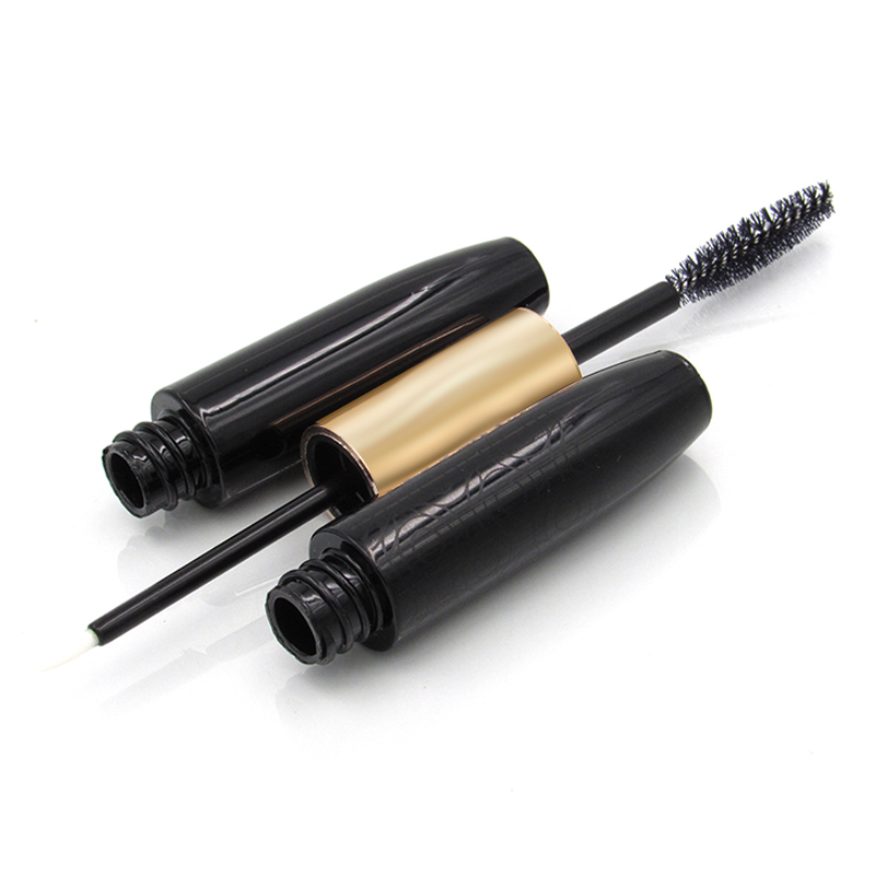 2 in 1 empty mascara tube and eyeliner container with fiber