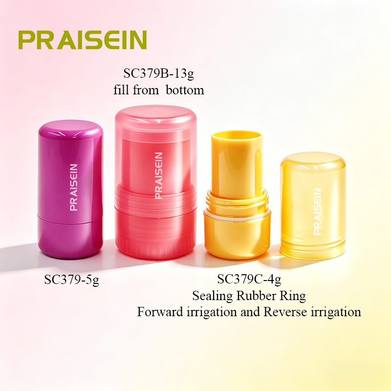 5g 13g high quality empty foundation stick cosmetics container own brand round plastic blush stick packaging