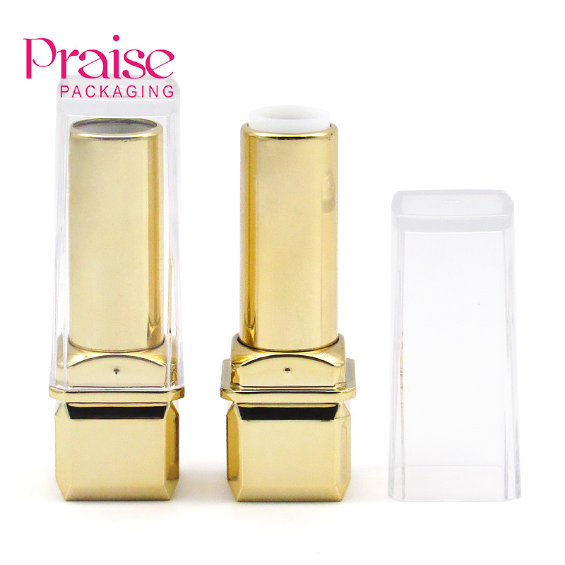 Factory Outlet luxury Classical Empty Clear cover square lipstick container tube cosmetic Private custom plastic packaging