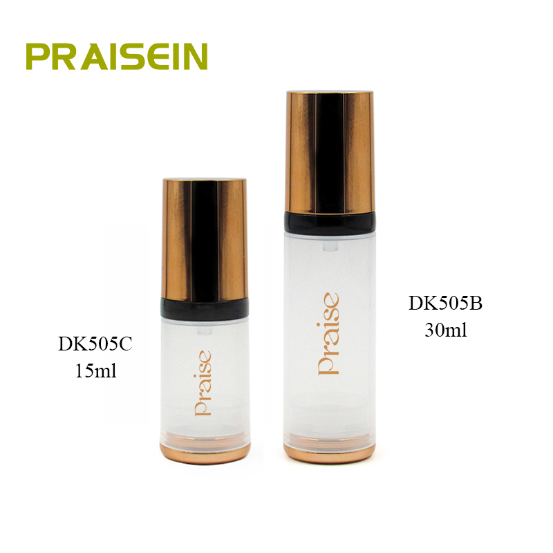 15ml 30ml Plastic Cosmetic Isolation Cream Bottle Transparent Round Airless Pump Lotion Bottle Packaging