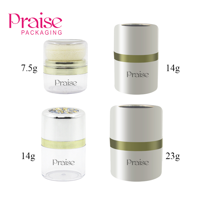 New design Customized empty cosmetic loose powder case jar with mirror 7.5g 14g 23g makeup Loose Powder Mineral plastic container