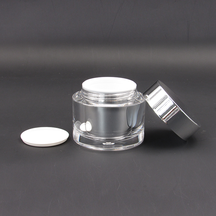 Round Silver Cream Jars Empty Cosmetic Containers for Facial Creams with Logo