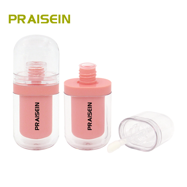 Double wall plastic empty cosmetic lip gloss tubes custom color 5ml clear lip gloss packaging manufacturer