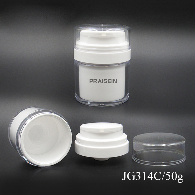 Double wall vacuum lotion bottle Cosmetic packaging container 30g/50g empty plastic acrylic cream jar with pump