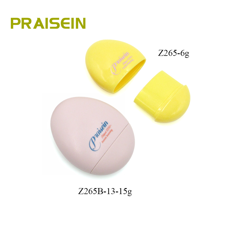6g 13-15g Empty silver lip balm tube egg shaped plastic deodorant container packaging