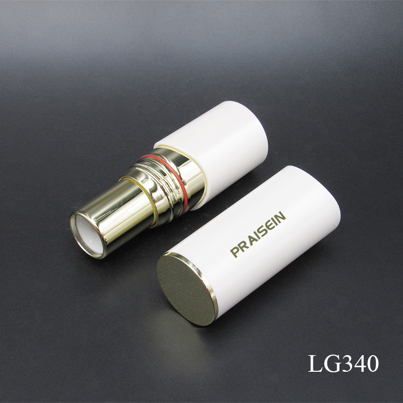 Customized 12.1mm Pearl White Plastic Lipstick Tube Spiral Airtight Empty Lipstick Container