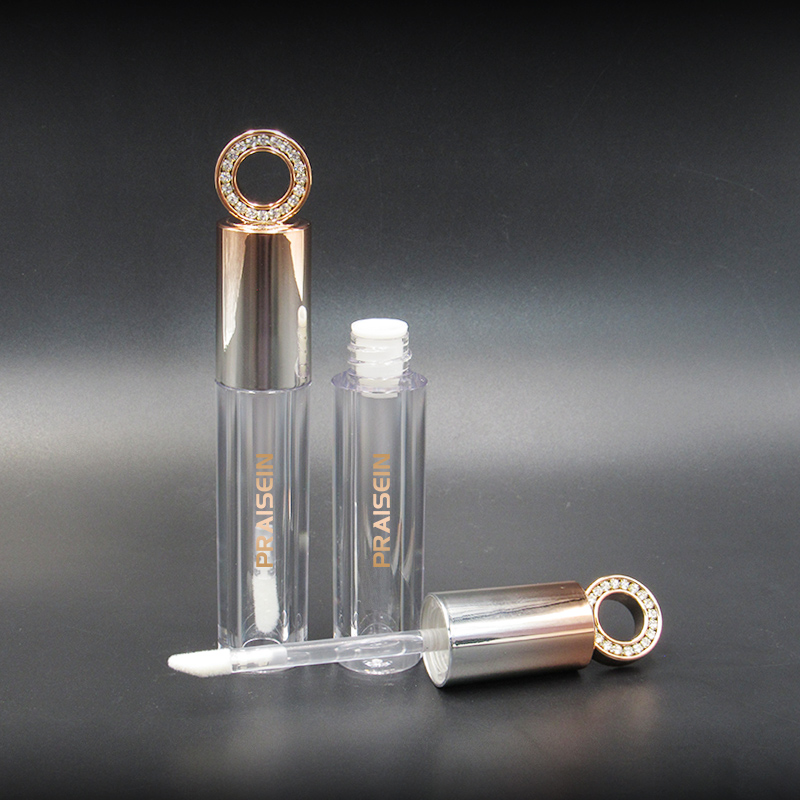 OEM Empty Cosmetic packaging round plastic empty lip gloss tube 10ml mascara tube container with rotating brush