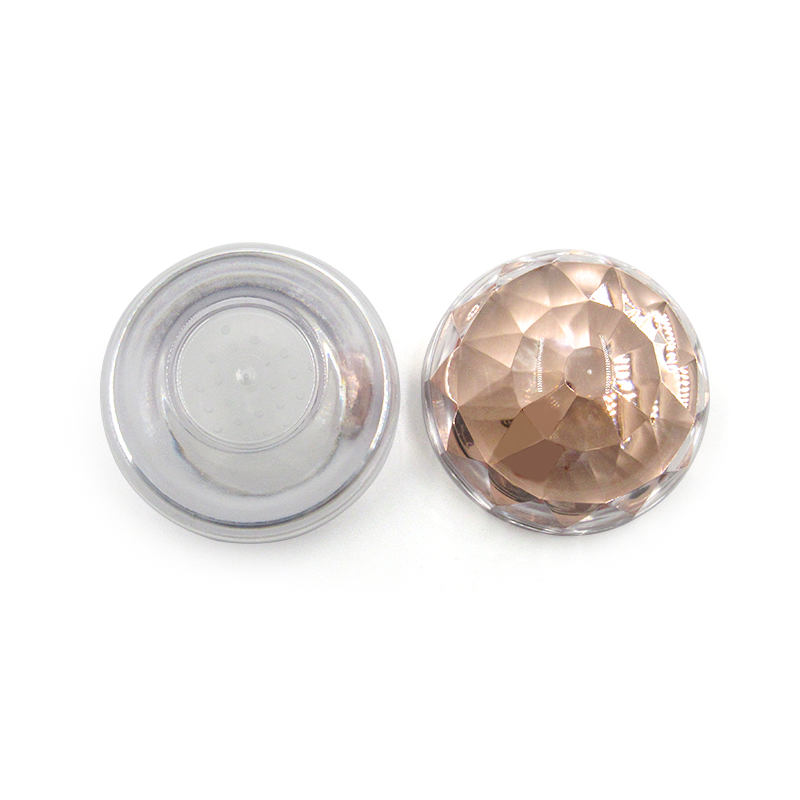 Cosmetic 18g round clear plastic isolation mesh sieve empty loose powder case spherical makeup packaging