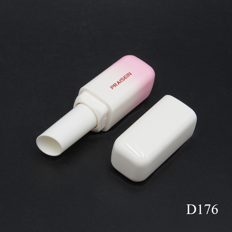 Private Customized Unidirectional Rotating Lipstick Tube square Gradient pink Lipstick Container Cosmetic Plastic Packaging