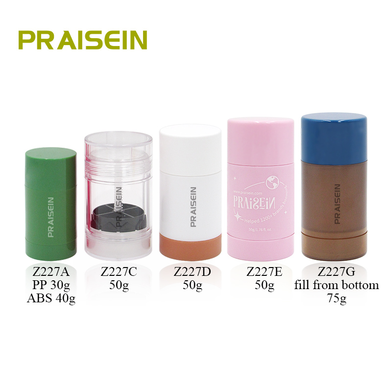 Empty plastic bottle cosmetics deodorant container 40g 50g 75g round body deodorant stick bottle