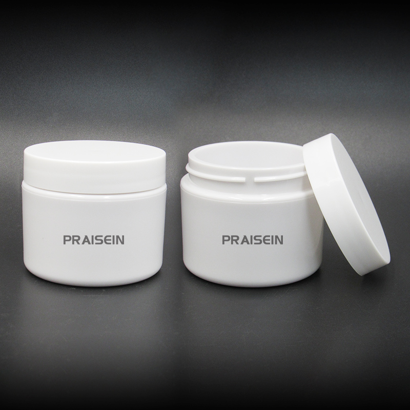 Private custom smooth wide mouth face cream container 50g 125g round plastic empty cream bottle white PP jar