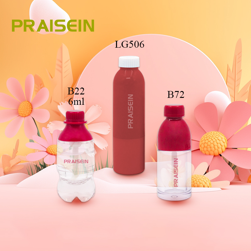 Wholesale Makeup Creative design plastic Juice shape cosmetic Empty Clear lipgloss Mini tube container packaging with brush