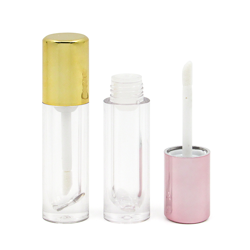 Hot sale wholesale cosmetic empty clear lip gloss tube round Lipgloss container 3ml 6ml makeup plastic tube packaging