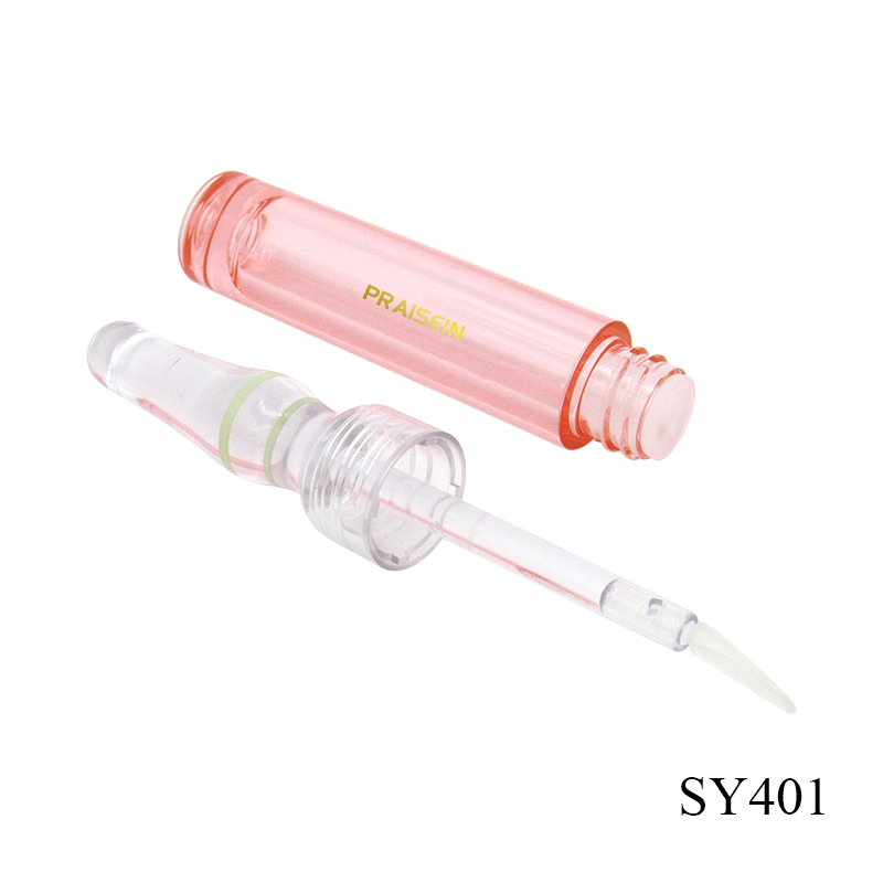 High quality PETG plastic lip gloss tube custom logo 2ml round empty transparent lip gloss container tube packaging