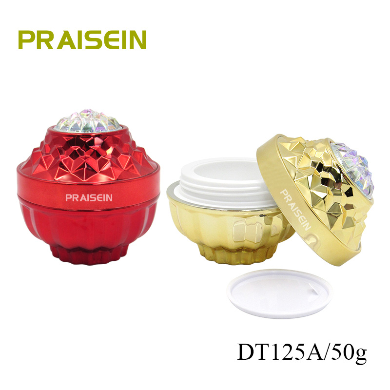 Custom cream container packaging 50g red cosmetic jar face cream packaging bottle wholesale