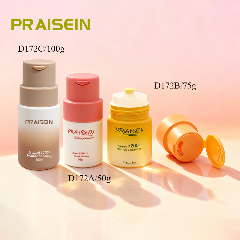 Wholesale 50g 75g Round Plastic Empty Bottles Skin Care Enzyme Facial Cleansing Powder Bottles