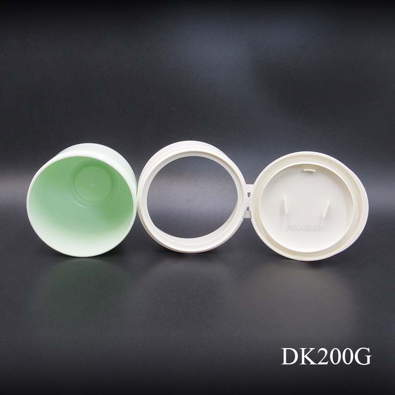 260g Empty Skin Care Jar Container Round Flip Lid Green Cream Jar with Plastic Spatula