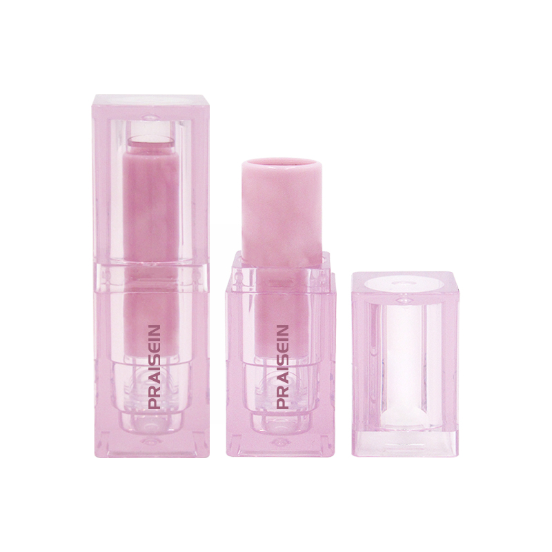 PRAISEIN factory wholesale square lipstick containers purple plastic inner tube printed logo lipstick tube