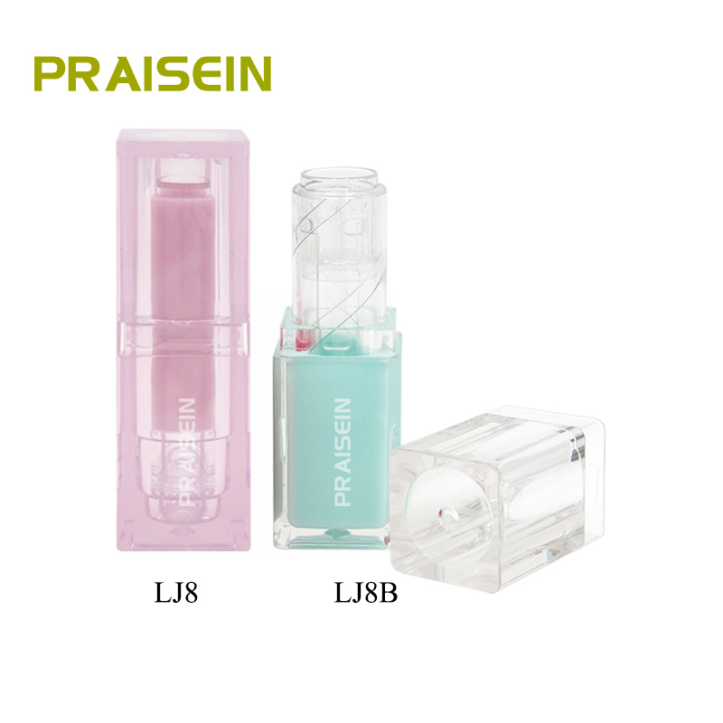 PRAISEIN factory wholesale square lipstick containers purple plastic inner tube printed logo lipstick tube