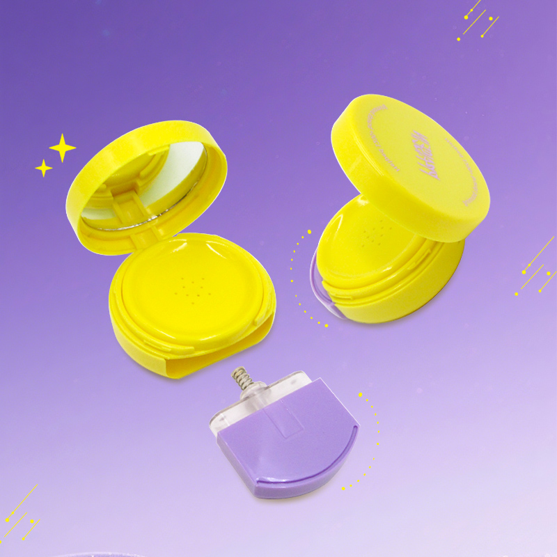 New press type airless air cushion case plastic packaging custom logo 13g circular screw lid air cushion foundation case
