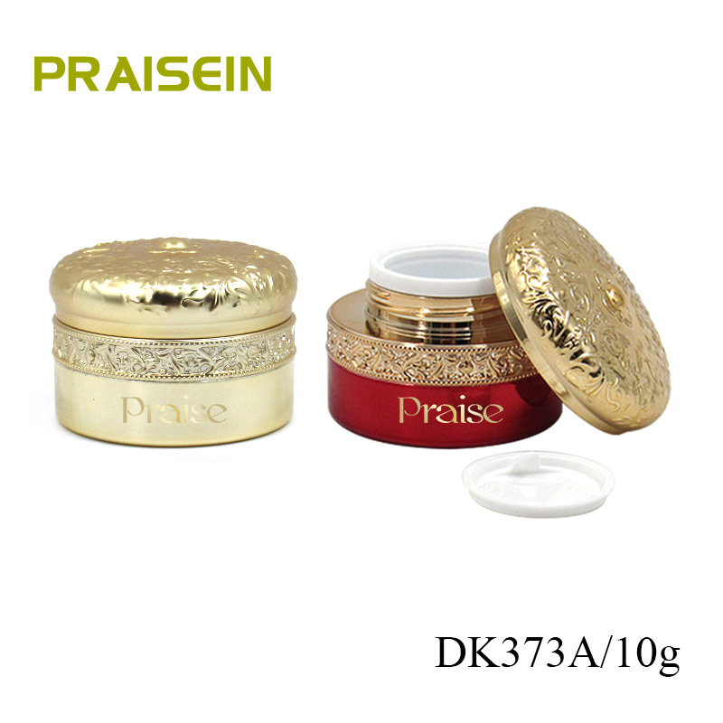 Customized 10g small plastic face cream jar golden PS plastic cosmetic jars