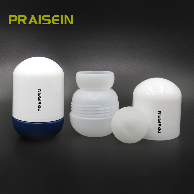 Wholesale PE plastic container 50ml round roll on deodorant bottle customized perfume oil roll on bottles