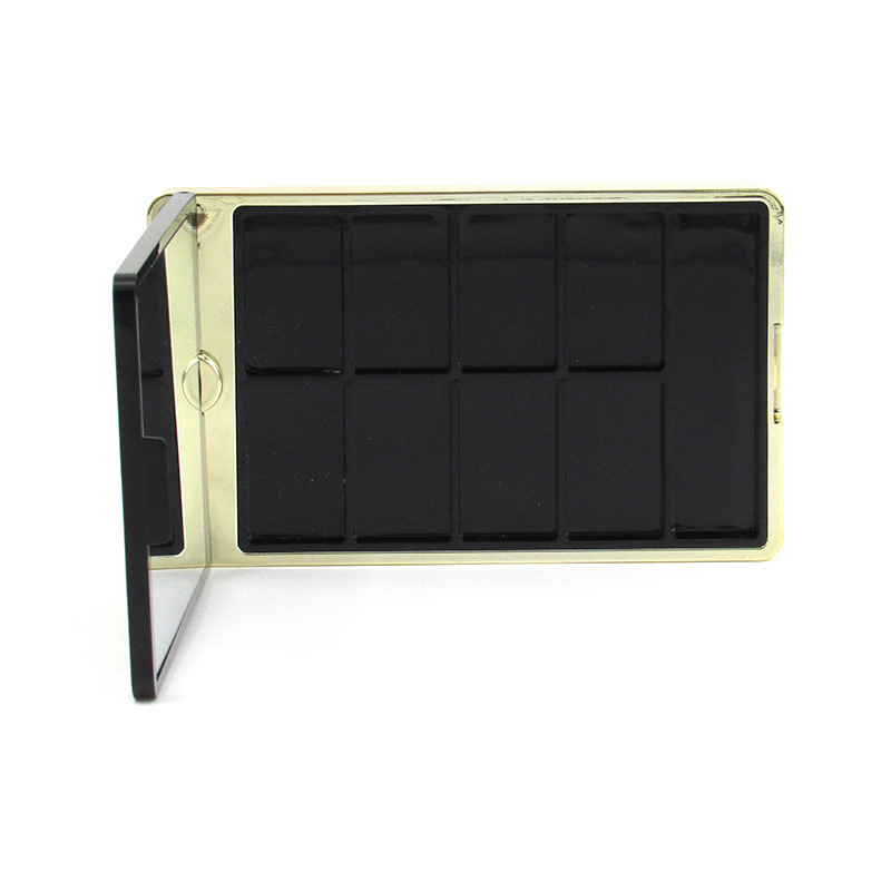 Production high-grade gold eyeshadow palette with rotating lid 8 color cosmetics eye shadow packaging case