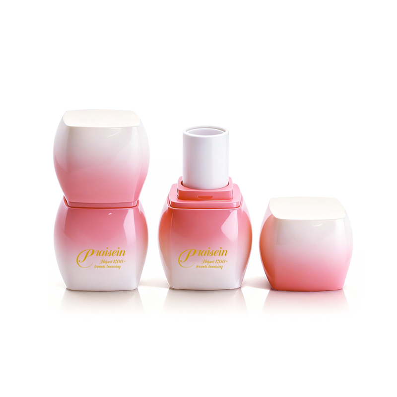 Wholesale Gradient Color Square Plastic Lipstick Tubes Replaceable Inner Bottle 4g 8g Capacity Cosmetic Lip Gloss Container